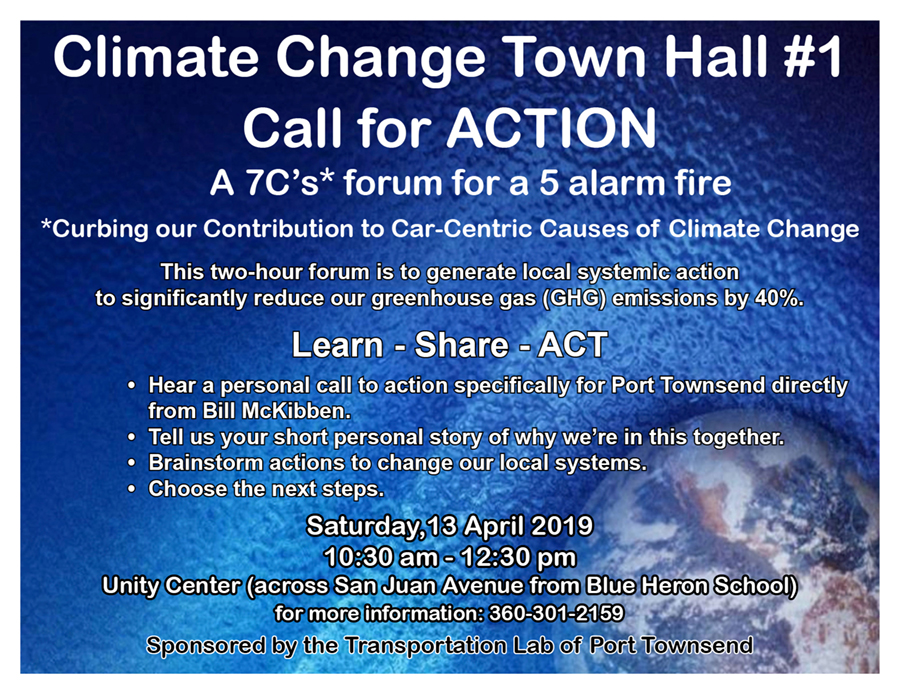 Community commits to action at April 13th Climate Change Town Hall