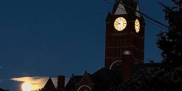 Clock Tower and Moon