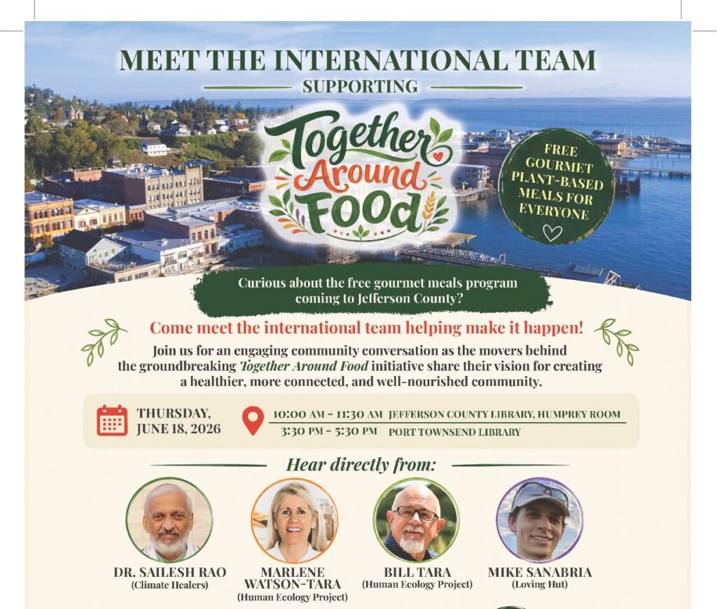 An exciting event is happening in Jefferson County - a collaboration of organizations are bringing free, plant-based meals, 3 meals a day, for 2 weeks, to all who want them in Jefferson County! A great opportunity to expand your repertoire of recipes, and learn about the benefits of a plant-based diet!